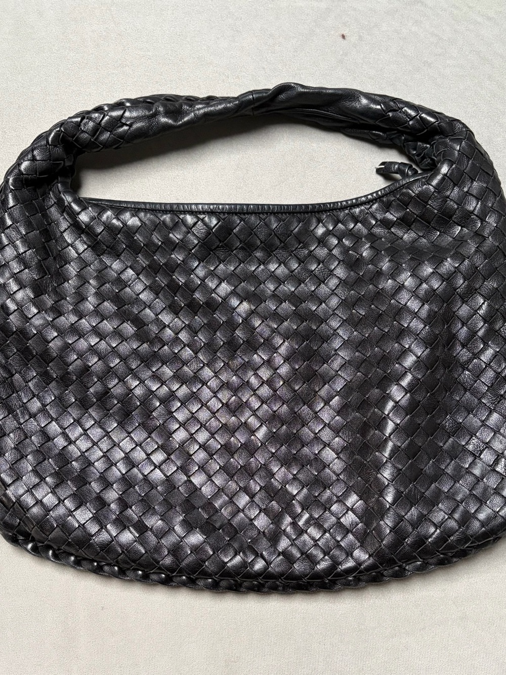 Bottega Veneta Black Intrecciato Leather Hobo